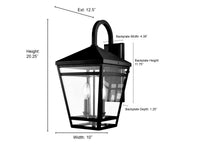 10'' Seager Textured Black 2 Light Wall Sconce