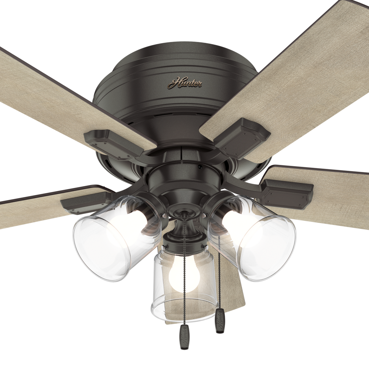 42 inch Crestfield Noble Bronze Low Profile Ceiling Fan with LED Light Kit and Pull Chain