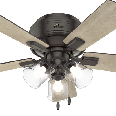 42 inch Crestfield Noble Bronze Low Profile Ceiling Fan with LED Light Kit and Pull Chain