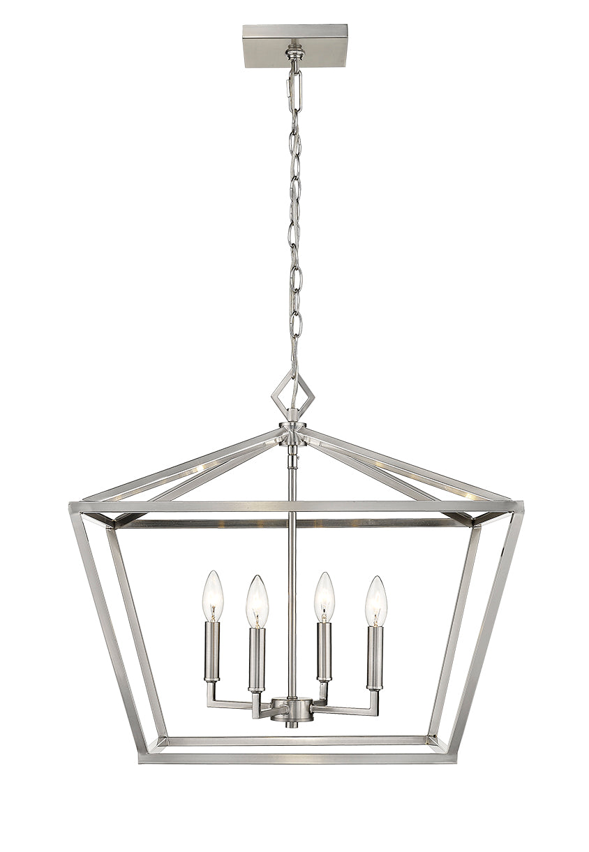 21.5'' Corona Satin Nickel 4 Light Pendant