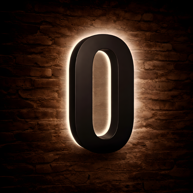 Illuminated Address Numbers - Stainless Steel 2700K