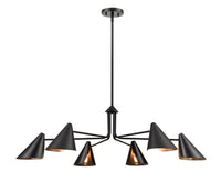 11.25'' Warhol Matte Black 6 Light Chandelier