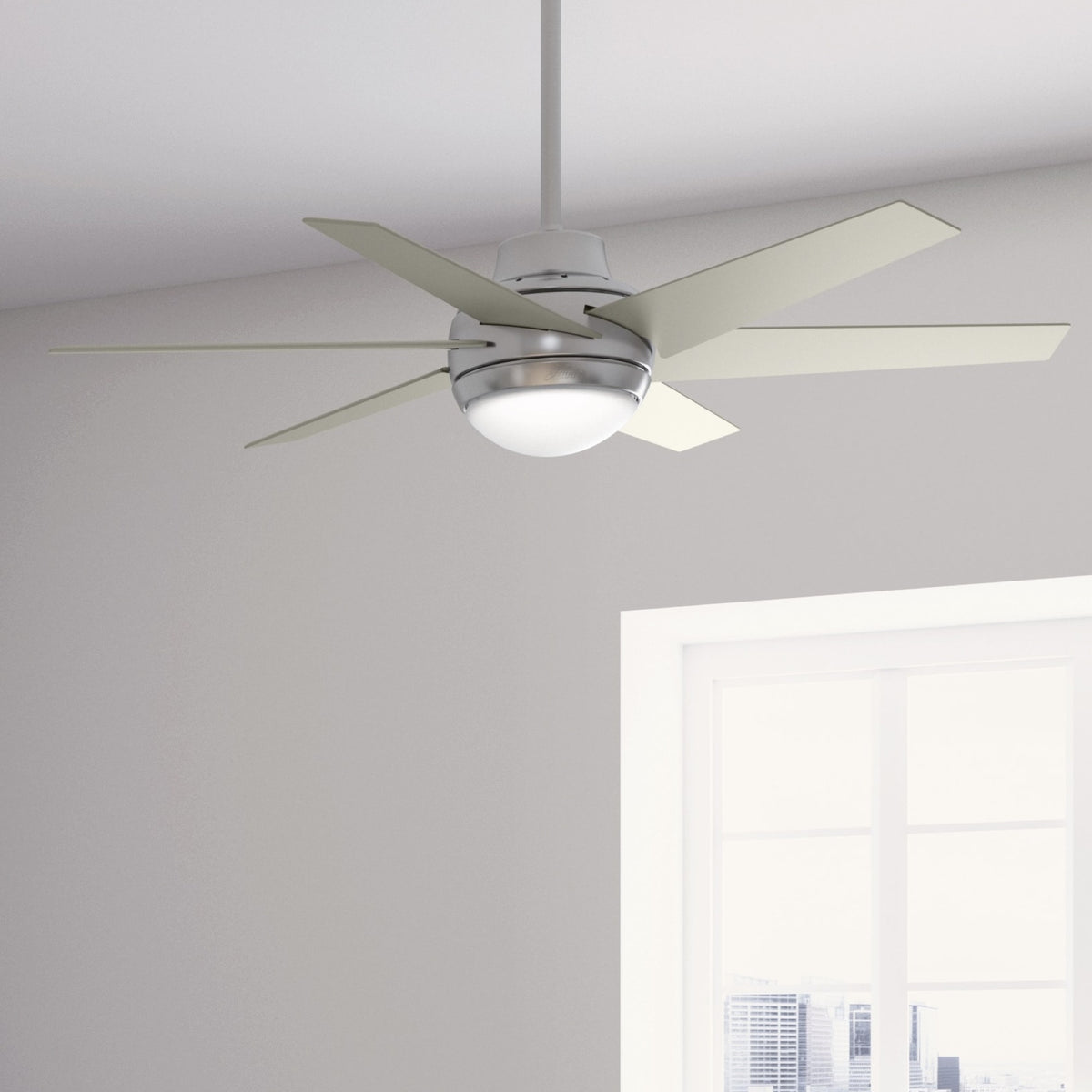 52 inch Sotto Brushed Nickel Ceiling Fan with LED Light Kit and Handheld Remote