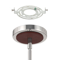 Sussex 29-inch 6-light Polished Nickel and Dark Brown Faux Leather Chandelier