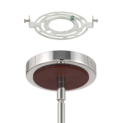 Sussex 29-inch 6-light Polished Nickel and Dark Brown Faux Leather Chandelier