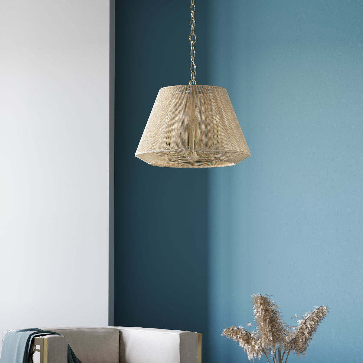 15.4'' Sterling Modern Gold 6 Light Pendant