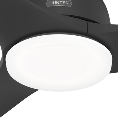 52 inch Gallegos Matte Black Damp Rated Ceiling Fan with LED Light Kit and Wall Control