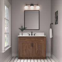 24''  Matte Black 3 Light Bath Vanity
