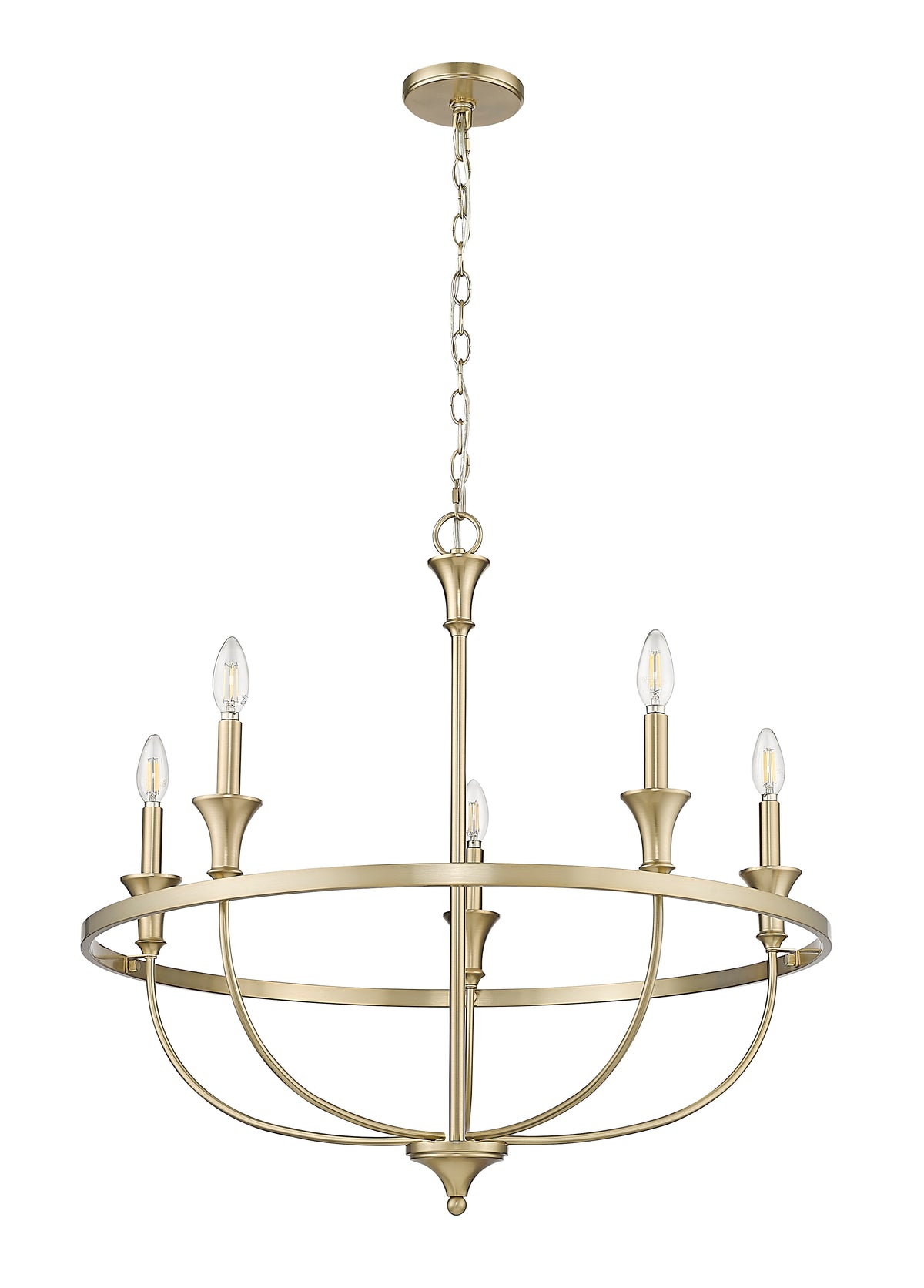 28'' Emery Modern Gold 5 Light Chandelier