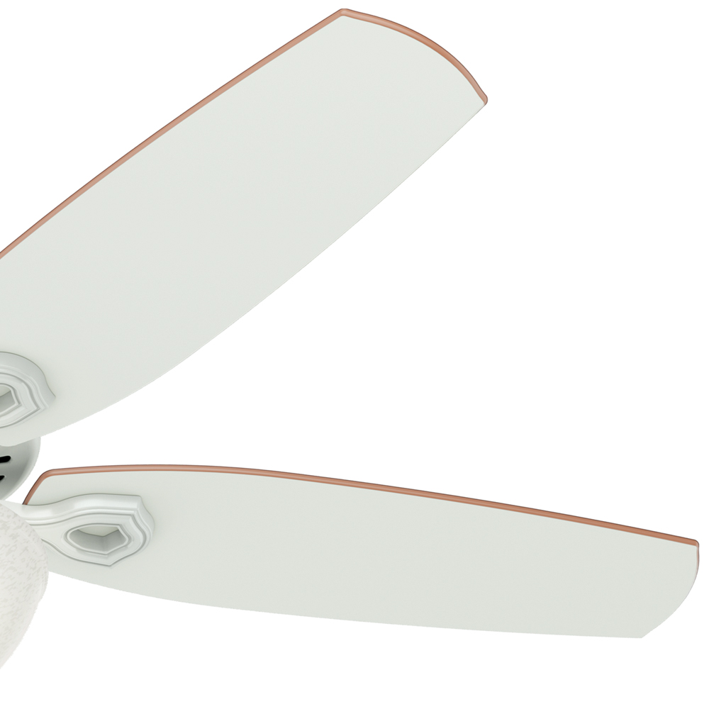 52 inch Builder White Ceiling Fan with LED Light Kit and Pull Chain
