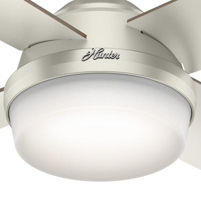 52 inch Dempsey Matte Nickel Damp Rated Ceiling Fan with LED Light Kit and Handheld Remote