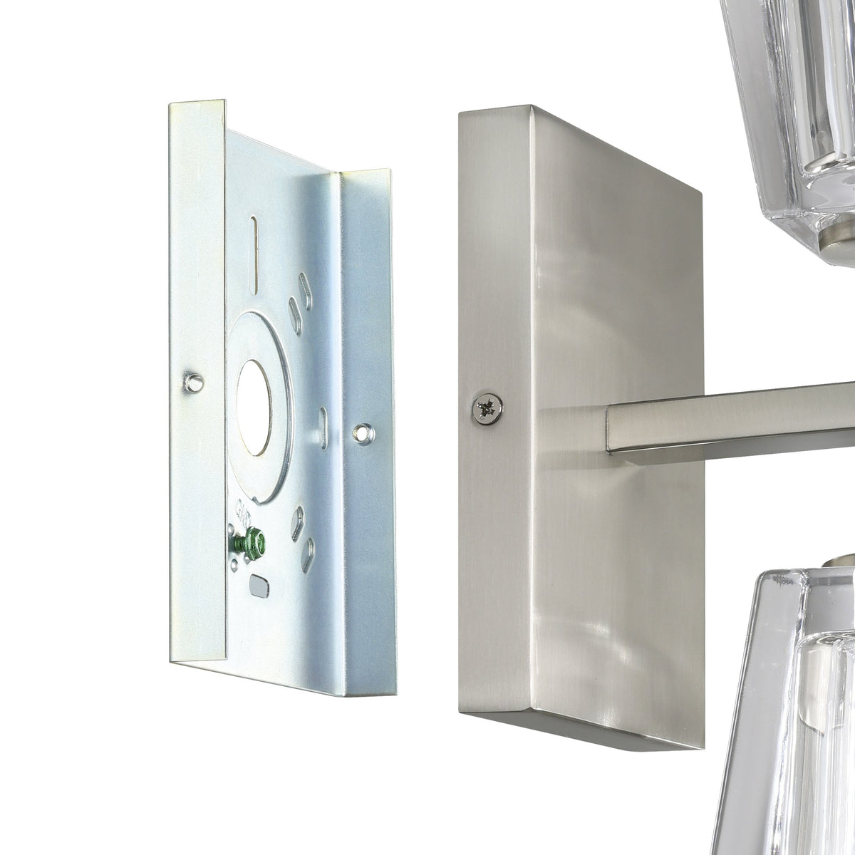 Valentin 13-inch 2-light Brushed Nickel Vanity Light with Clear Pressed Glass Shades