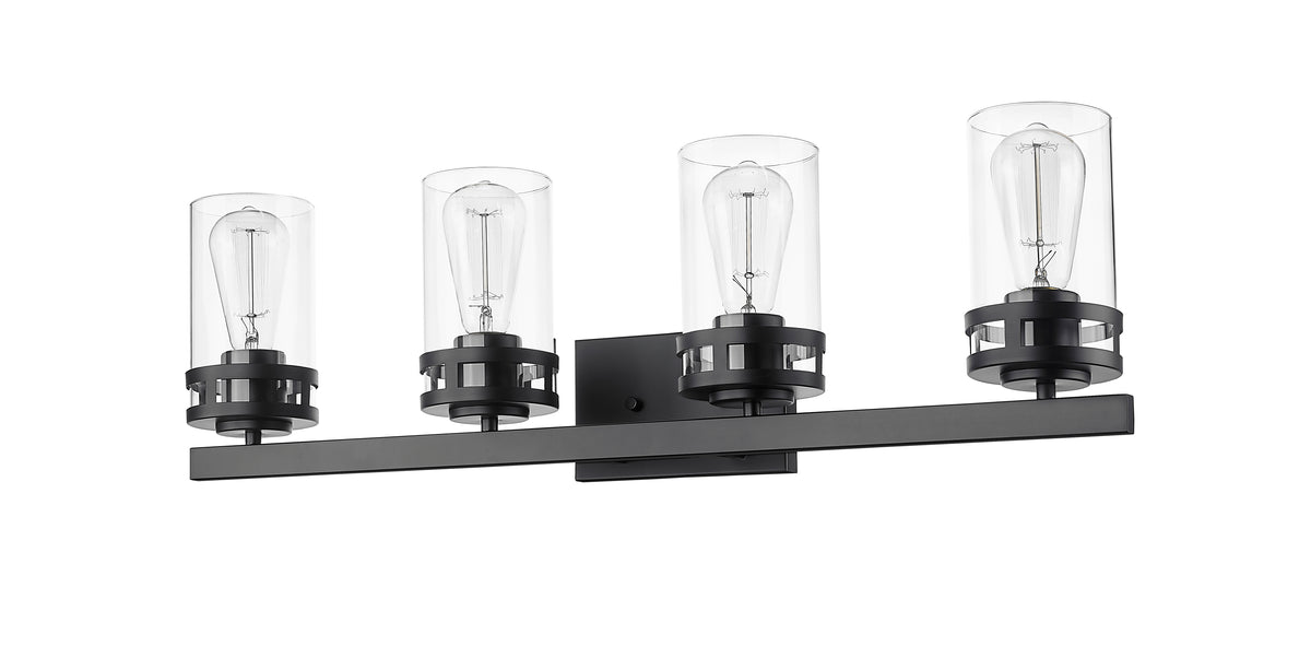30.25'' Lunden Matte Black 4 Light Bath Vanity