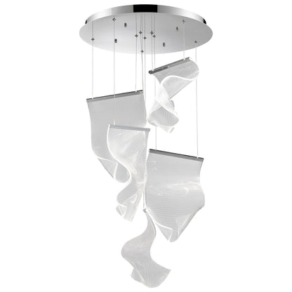 Acrylic Lace 5 Light Chandelier | Chrome