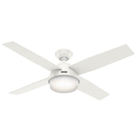 52 inch Dempsey Fresh White Ceiling Fan with LED Light Kit and Handheld Remote