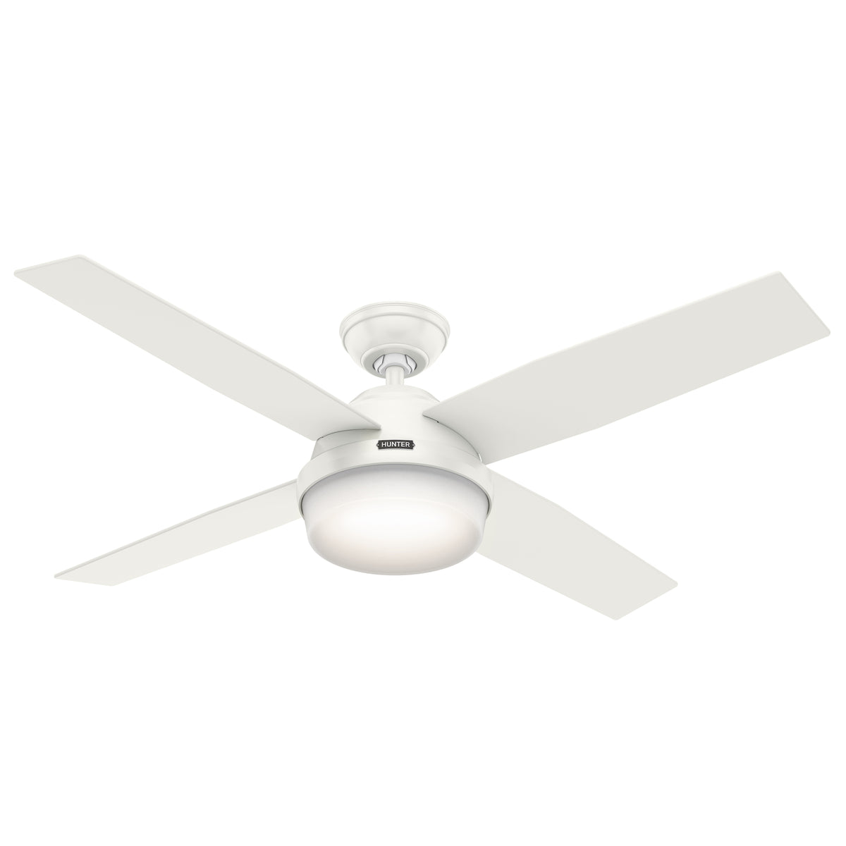 52 inch Dempsey Fresh White Ceiling Fan with LED Light Kit and Handheld Remote