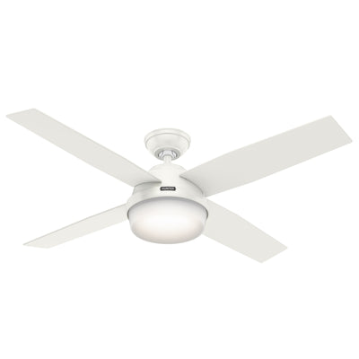 52 inch Dempsey Fresh White Ceiling Fan with LED Light Kit and Handheld Remote