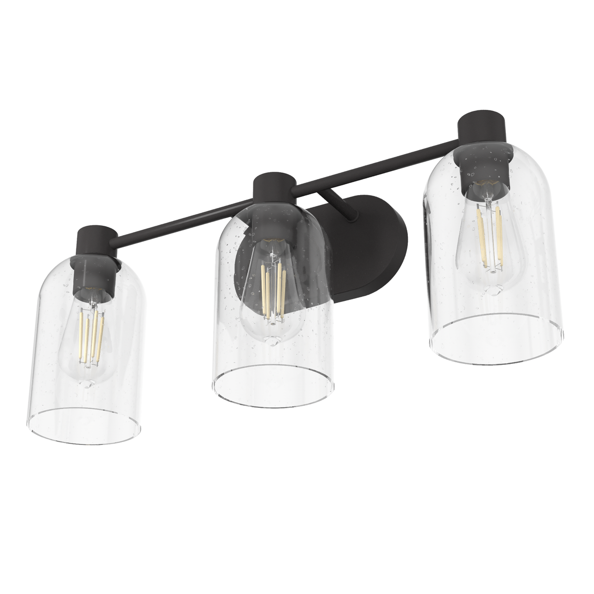 Lochemeade 22.5-inch 3-light Noble Bronze Vanity Light with Clear Seeded Glass