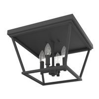 Laurel Ridge 14-inch 4-light Natural Black Iron Flush Mount Ceiling Light
