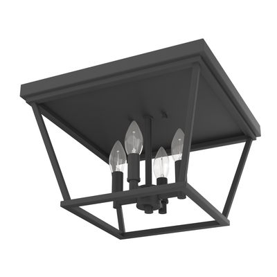 Laurel Ridge 14-inch 4-light Natural Black Iron Flush Mount Ceiling Light