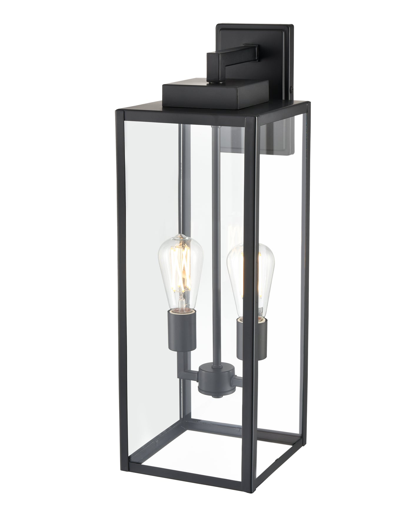 8'' Atless Powder Coated Black 2 Light Lantern