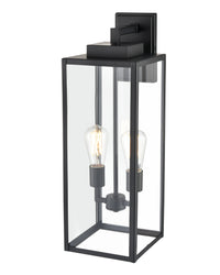 8'' Atless Powder Coated Black 2 Light Lantern