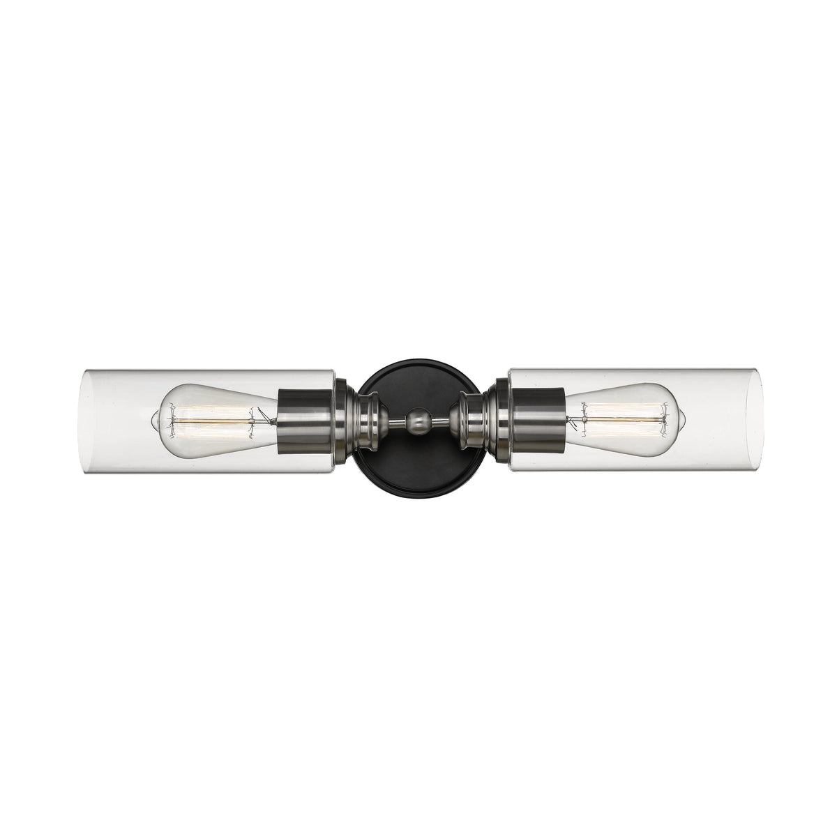 22.5''  Matte Black/Brushed Nickel 2 Light Bath Vanity