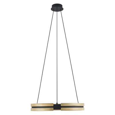 Grazia 24-inch Matte Black and Brushed Gold LED Chandelier