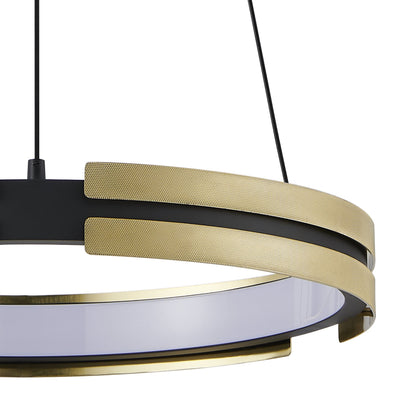 Grazia 24-inch Matte Black and Brushed Gold LED Chandelier