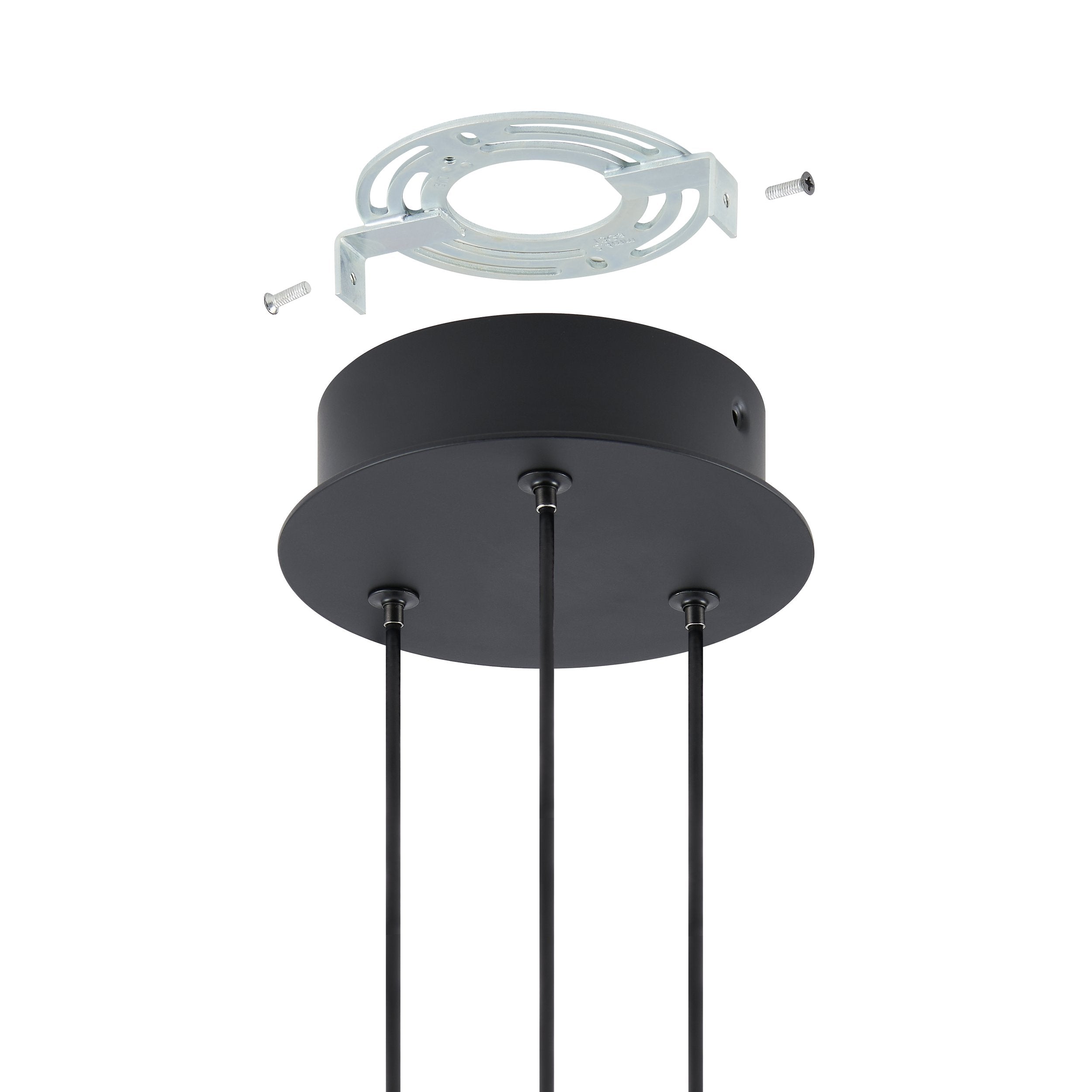 Grazia 24-inch Matte Black and Brushed Gold LED Chandelier