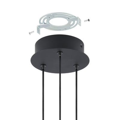 Grazia 24-inch Matte Black and Brushed Gold LED Chandelier