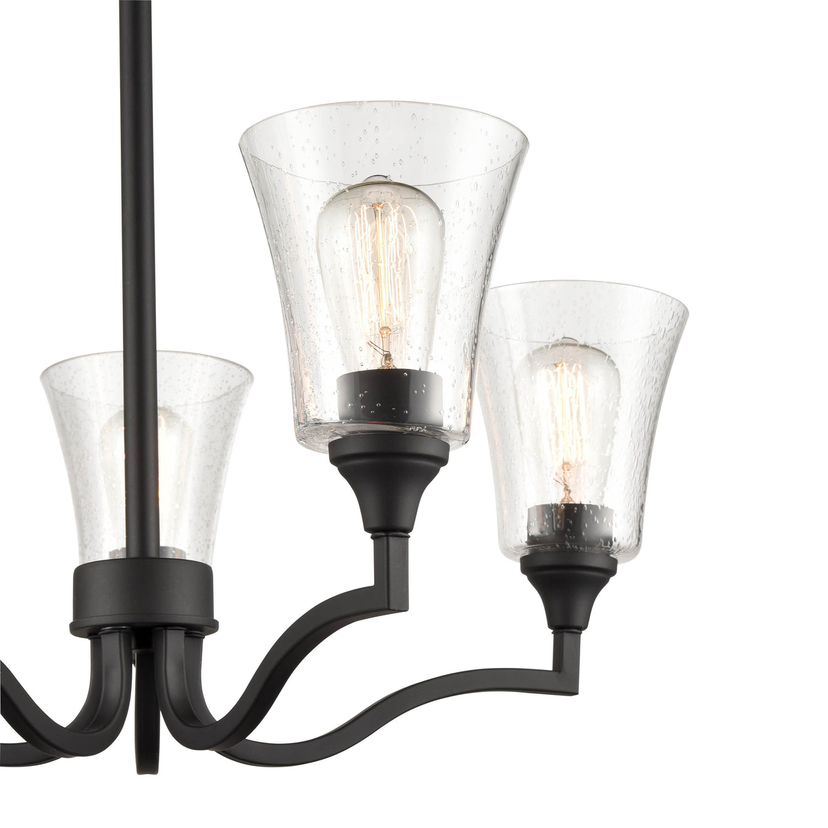 24'' Caily Matte Black 5 Light Chandelier