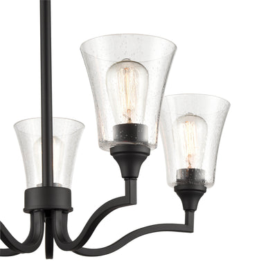 24'' Caily Matte Black 5 Light Chandelier