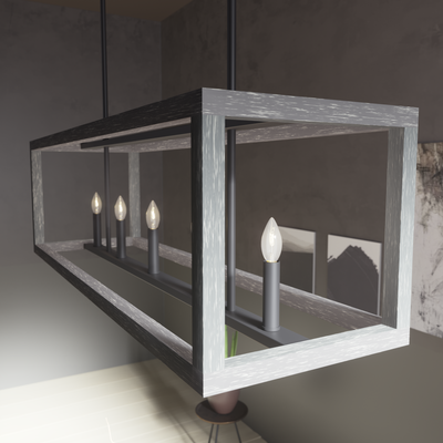 Squire Manor 40-inch 5-light Matte Black and Dark Ash Linear Chandelier