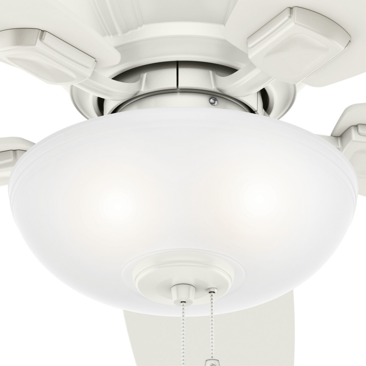 52 inch Kenbridge Fresh White Low Profile Ceiling Fan with LED Light Kit and Pull Chain