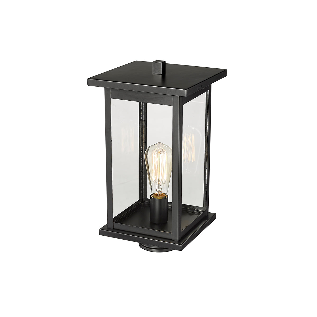 15.5'' Bowton Powder Coated Black 1 Light Post Lantern