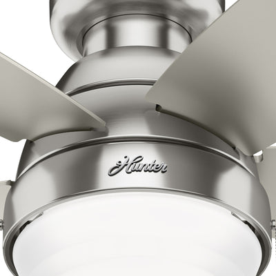 44 inch Lilliana Brushed Nickel Low Profile Ceiling Fan with LED Light Kit and Pull Chain