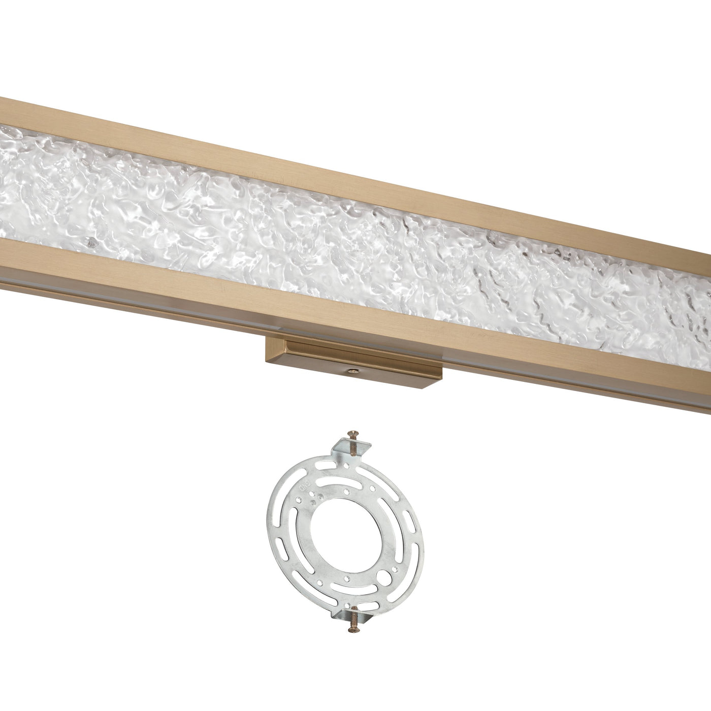 Courtney 32-inch Champagne Gold 5CCT LED Vanity Light with Clear Water Glass
