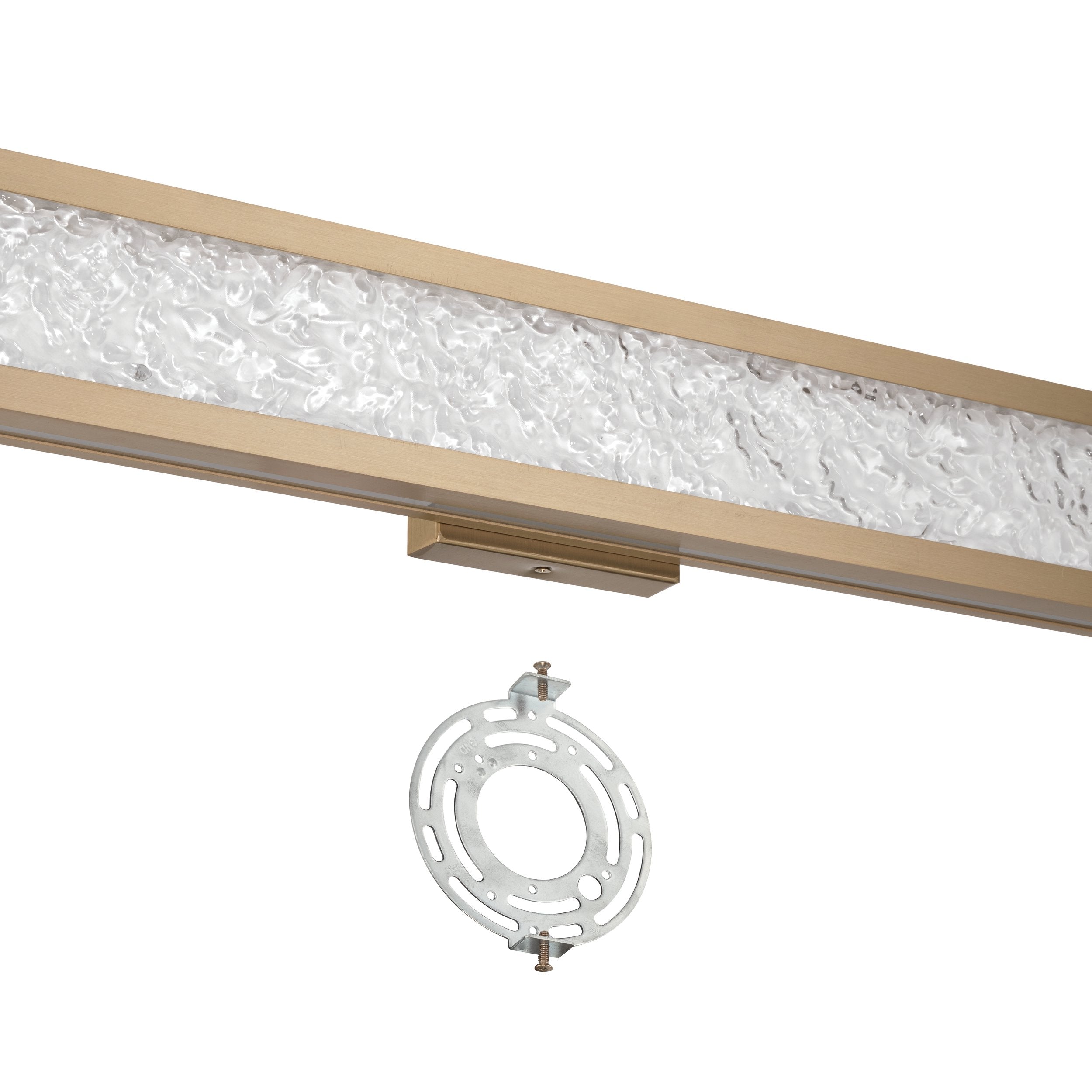 Courtney 32-inch Champagne Gold 5CCT LED Vanity Light with Clear Water Glass