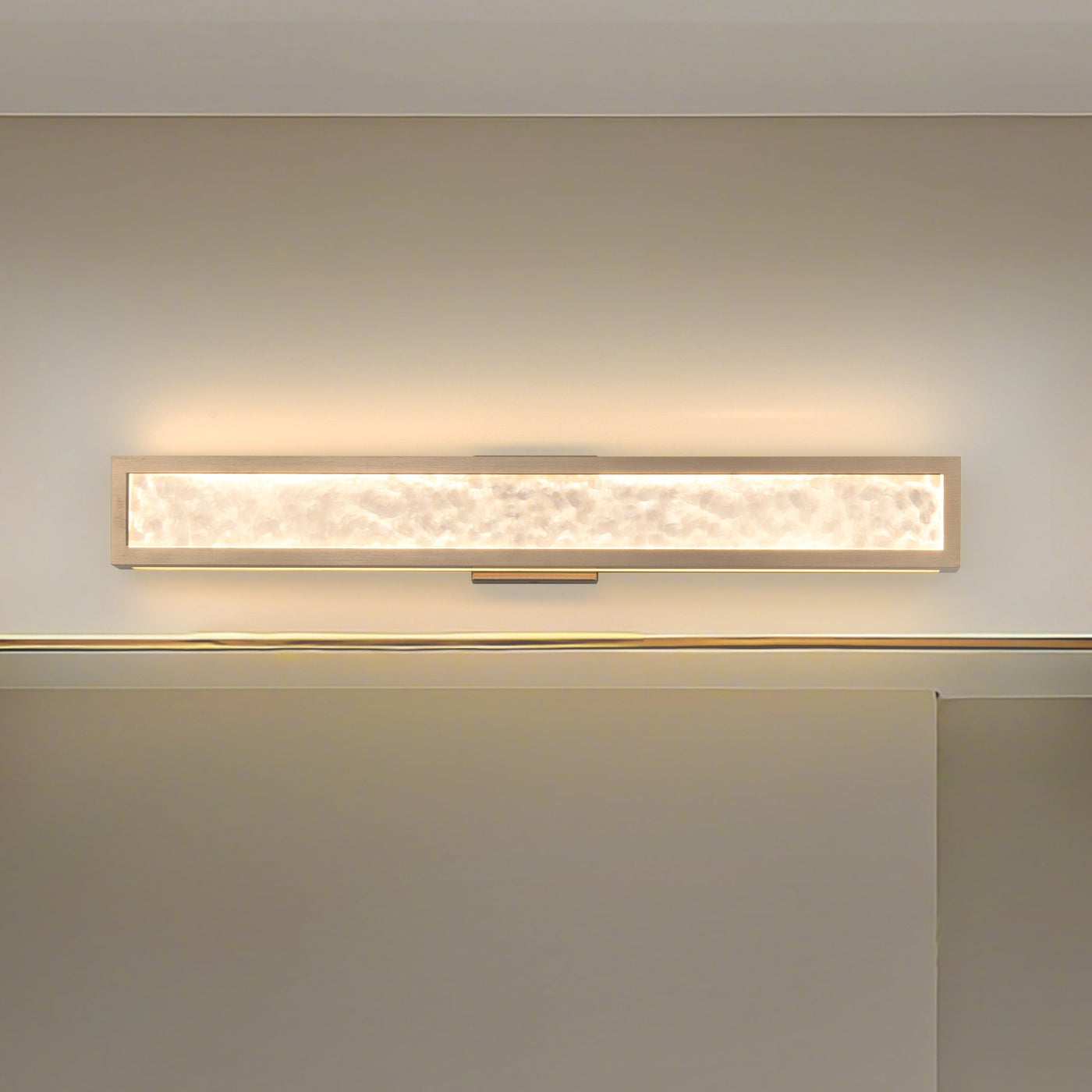 Courtney 32-inch Champagne Gold 5CCT LED Vanity Light with Clear Water Glass