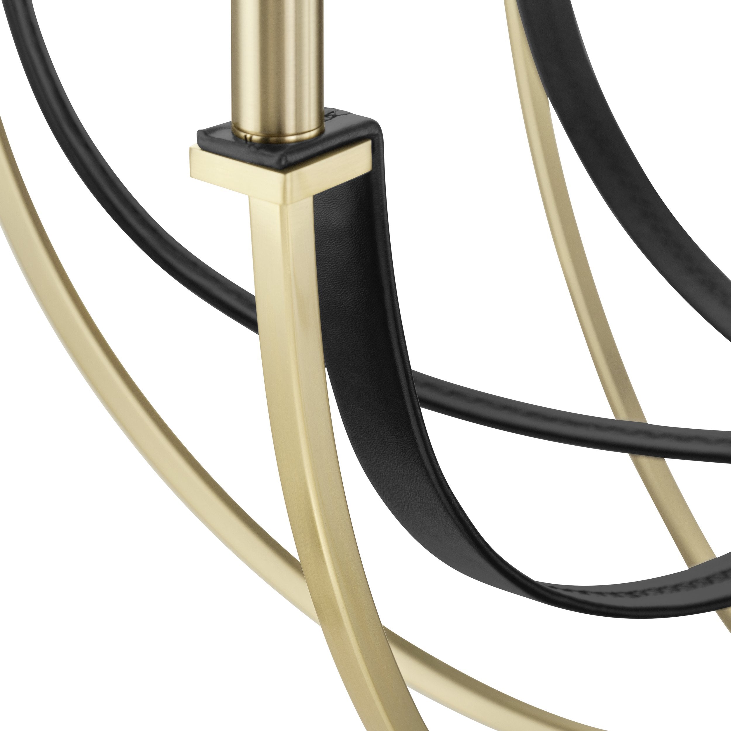Sussex 29-inch 6-light Champagne Gold and Black Faux Leather Chandelier