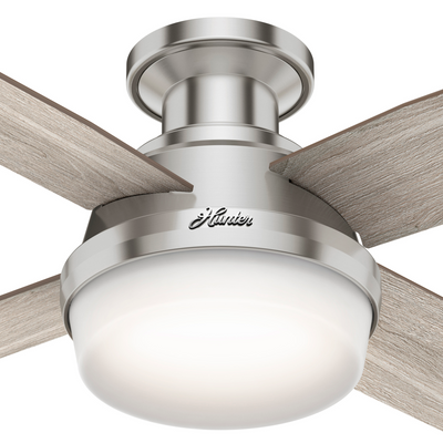 44 inch Dempsey Brushed Nickel Low Profile Ceiling Fan with LED Light Kit