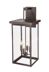 30-inch Barkeley Powder Coated Bronze 4-Light Outdoor Wall Sconce with Clear Glass