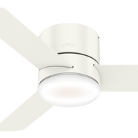 44 inch Minimus Fresh White Low Profile Ceiling Fan with LED Light Kit and Handheld Remote