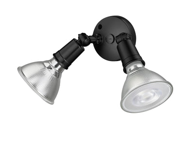 9.25''  Powder Coated Black 2 Light Flood Light