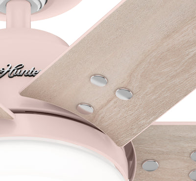 44 inch Pacer Blush Pink Ceiling Fan with LED Light Kit and Handheld Remote