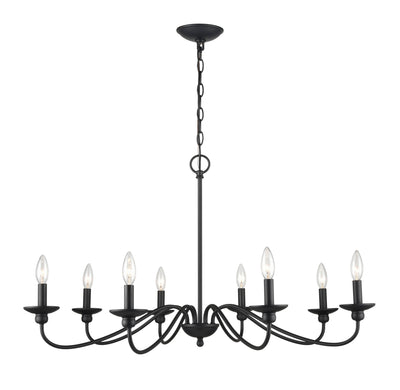 20.5'' Delvona Matte Black 8 Light Chandelier