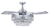 48 Inch Chrome Retractable Blade Ceiling Fan