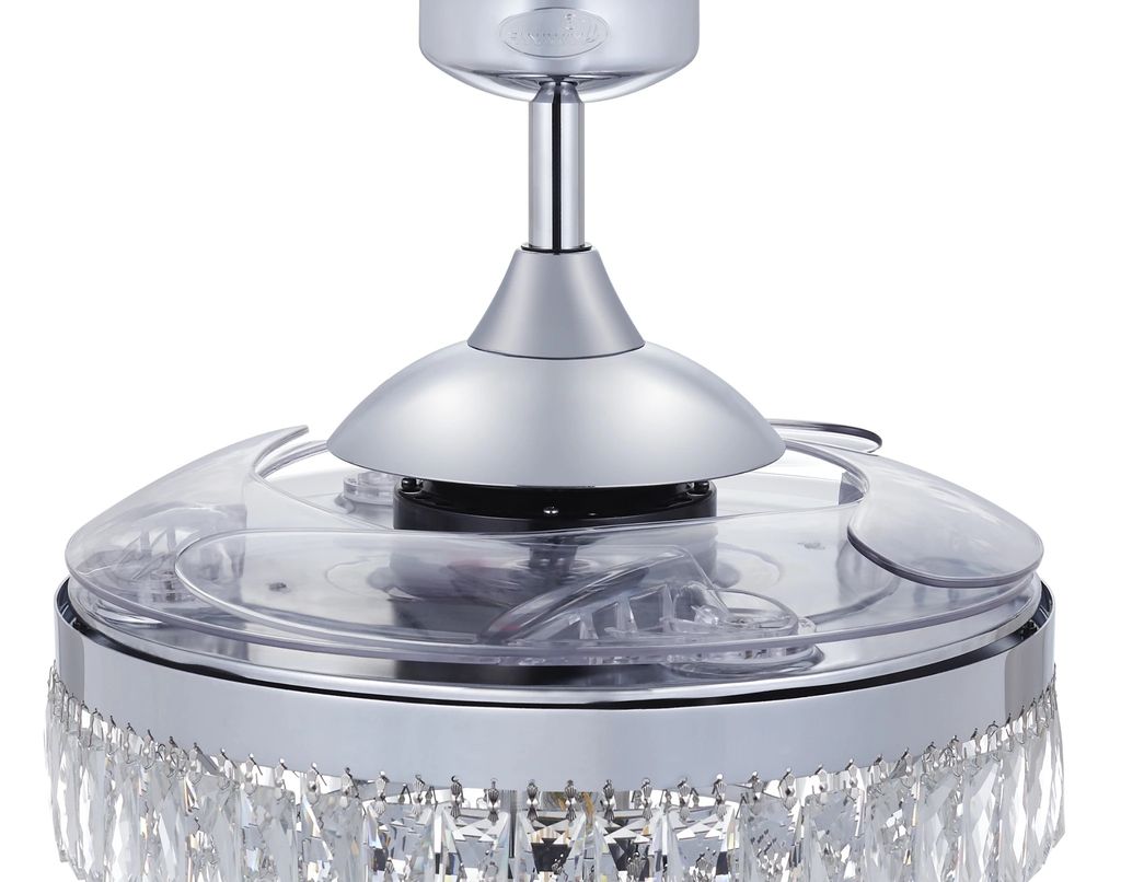 48 Inch Chrome Retractable Blade Ceiling Fan