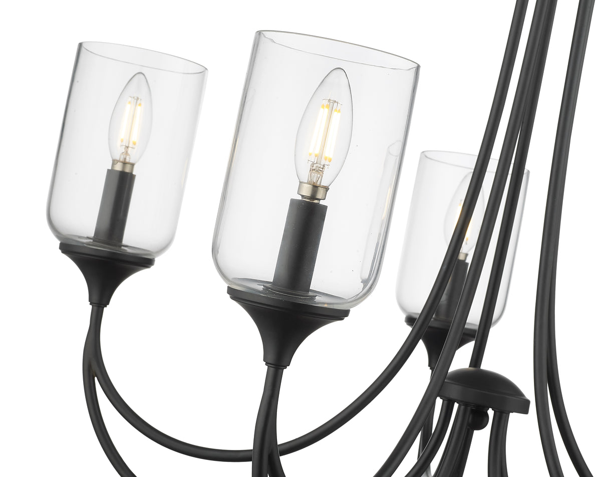 23'' Waddingham Matte Black 5 Light Chandelier